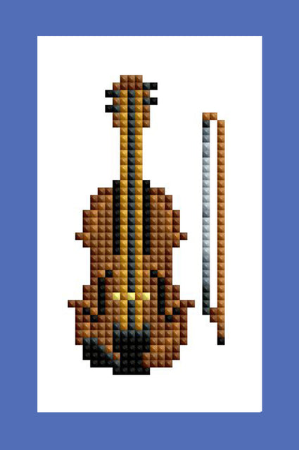 Diamond Painting Musical Instruments - Mini Dazzles™ 4" x 6" (10.2cm x 15.2cm) / Square With 19 Colors Including 1 AB and 18 Fairy Dust Diamonds / 3,385