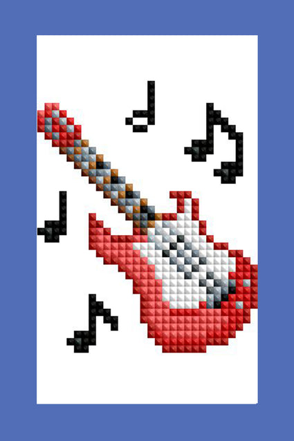 Diamond Painting Musical Instruments - Mini Dazzles™ 4" x 6" (10.2cm x 15.2cm) / Square With 19 Colors Including 1 AB and 18 Fairy Dust Diamonds / 3,385