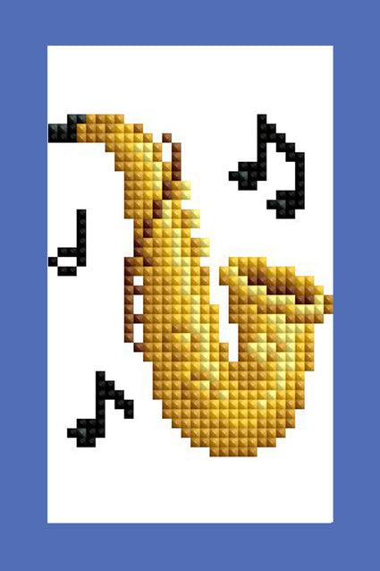 Diamond Painting Musical Instruments - Mini Dazzles™ 4" x 6" (10.2cm x 15.2cm) / Square With 19 Colors Including 1 AB and 18 Fairy Dust Diamonds / 3,385