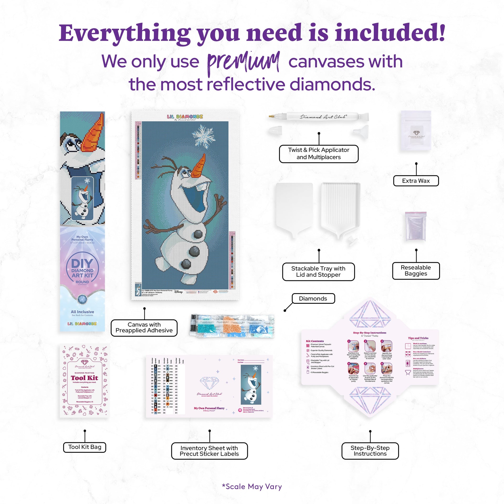 Diamond Painting My Own Personal Flurry 13" x 25" (33cm x 63.8cm) / Round with 32 Colors including 2 ABs and 2 Fairy Dust Diamonds / 27,840