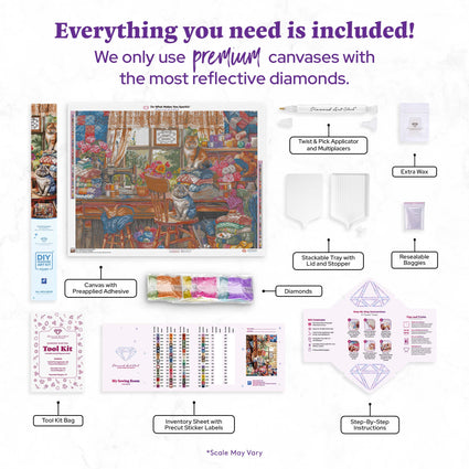 Diamond Painting My Sewing Room 36.6" x 27.6" (92.8cm x 69.9cm) / Square With 68 Colors Including 4 ABs and 3 Fairy Dust Diamonds / 104,813