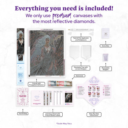 Diamond Painting Myerasalome Portrait 25.6" x 34.3" (65cm x 86.9cm) / Square with 47 Colors including 2 ABs and 2 Fairy Dust Diamonds / 91,089