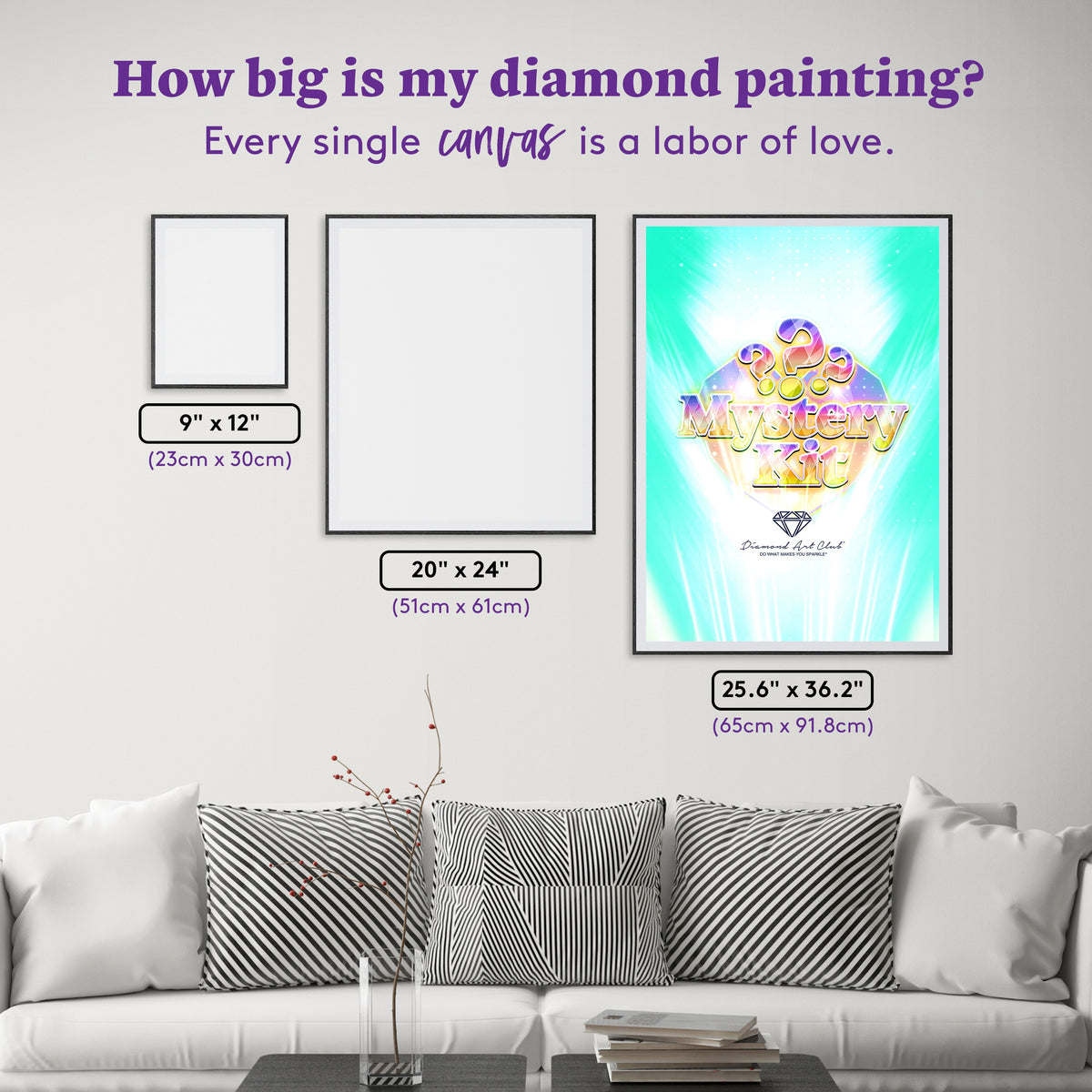 Diamond Painting Mystery Kit #127 - Interior 25.6" x 36.2" (65cm x 91.8cm) / Square with 94 Colors including 4 ABs and 3 Fairy Dust Diamonds / 96,309