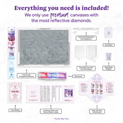 Diamond Painting Mystery Kit #129 - Winter (Magical) 36.2" x 25.6" (91.8cm x 65cm) / Square with 63 Colors including 3 ABs and 1 Iridescent Diamond and 2 Fairy Dust Diamonds / 96,309