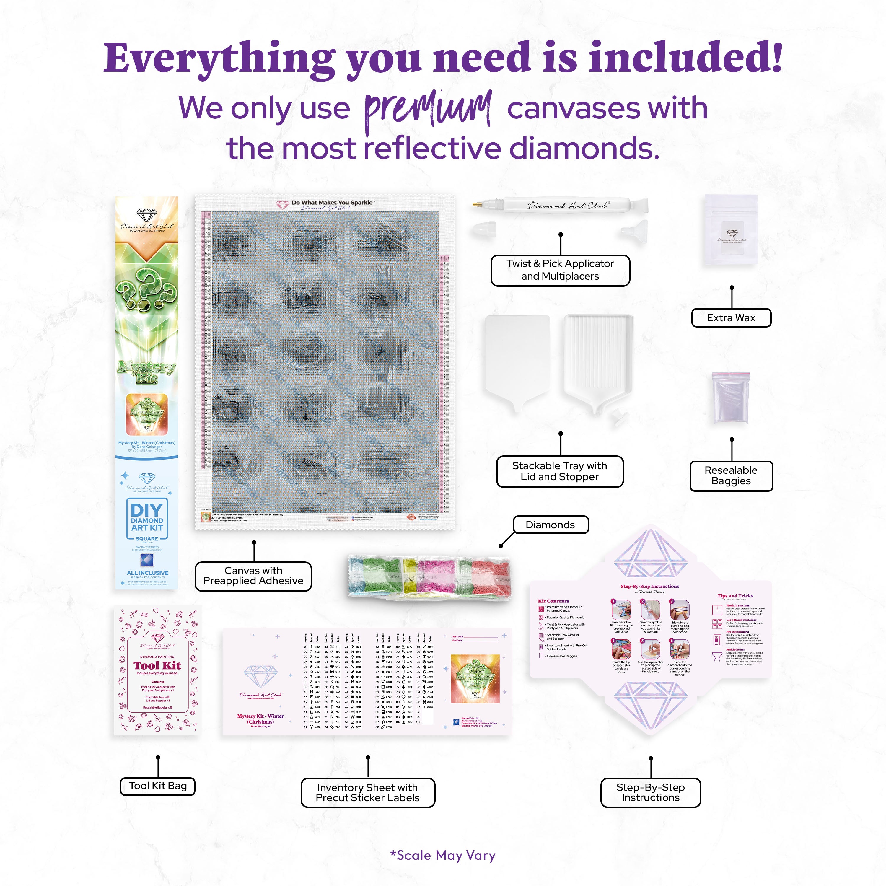 ダイヤモンドアートクラブ　ミステリー　ラッセン Mystery Kit #130 - Winter (Christmas) Diamond Painting Kit