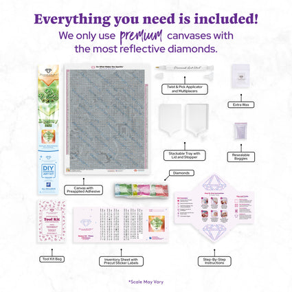 Diamond Painting Mystery Kit #130 - Winter (Christmas) 22" x 29" (55.8cm x 73.7cm) / Square with 97 Colors including 4 ABs and 4 Fairy Dust Diamonds / 66,304