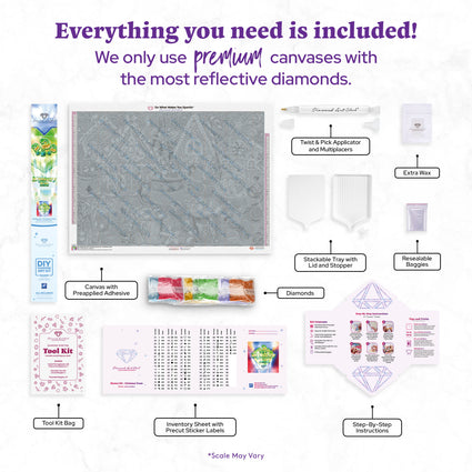Diamond Painting Mystery Kit #131 - Christmas Treats 38.6" x 27.6" (97.8cm x 69.9cm) / Square with 90 Colors including 3 ABs and 5 Fairy Dust Diamonds / 110,433