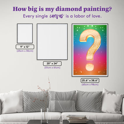 Diamond Painting Mystery Kit #47 - Abstract 25.6" x 38.6" (65cm x 98cm) / Square with 75 Colors including 5 ABs and 1 Fairy Dust Diamonds / 102,573