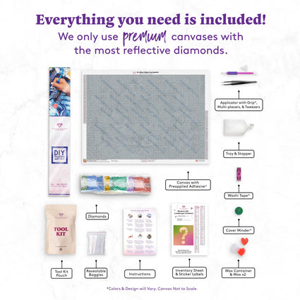 Diamond Painting Mystery Kit #56 - Landscape (Nature) 38.6" x 27.6" (98cm x 70cm) / Square with 61 Colors including 4 ABs and 3 Fairy Dust Diamonds / 110,433