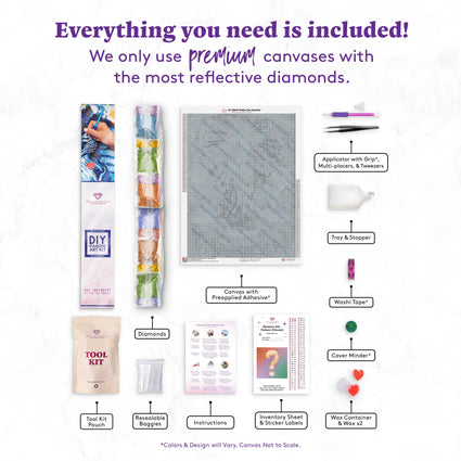 Diamond Painting Mystery Kit #57 - Nature (Ocean) 23.6" x 31.5" (60cm x 80cm) / Square with 66 Colors including 6 Fairy Dust Diamonds / 77,361