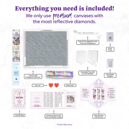 Diamond Painting Mystery Kit #63 - Christmas (Religious) 33.1" x 27.6" (83.9cm x 70cm) / Square with 80 Colors including 1 AB and 5 Fairy Dust Diamonds / 94,697