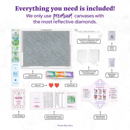 Diamond Painting Mystery Kit #64 - Halloween 36.6" x 27.6" (92.8cm x 69.9cm) / Square with 65 Colors including 2 ABs and 3 Fairy Dust Diamonds / 104,813