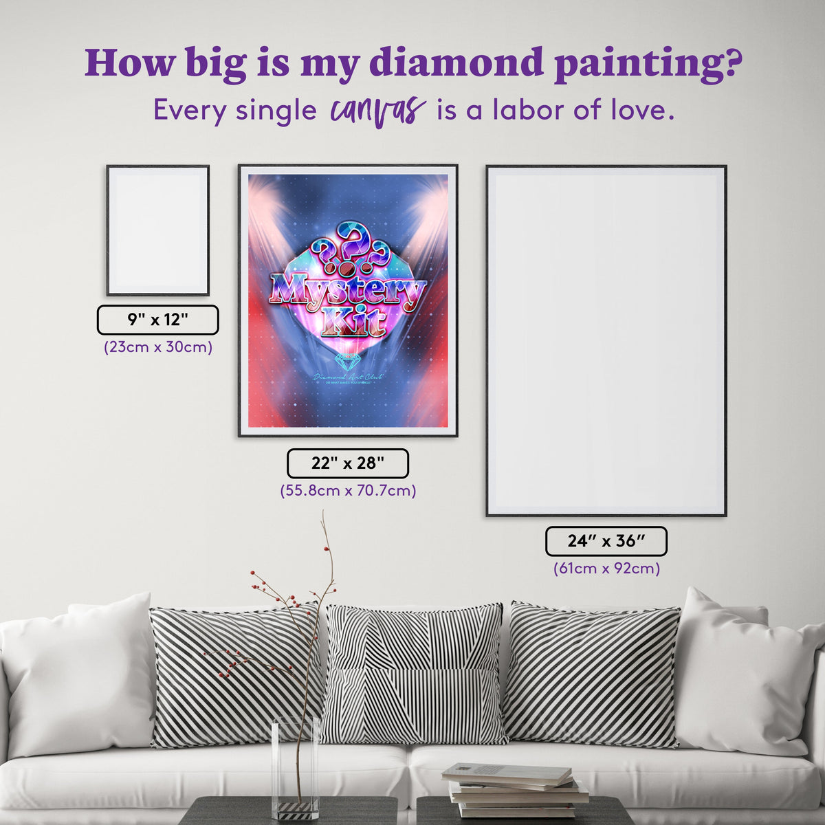 Diamond Painting Mystery Kit #73 - Whimsical (Portrait) 22" x 28" (55.8cm x 70.7cm) / Square with 54 Colors including 3 ABs and 3 Fairy Dust Diamonds / 63,616