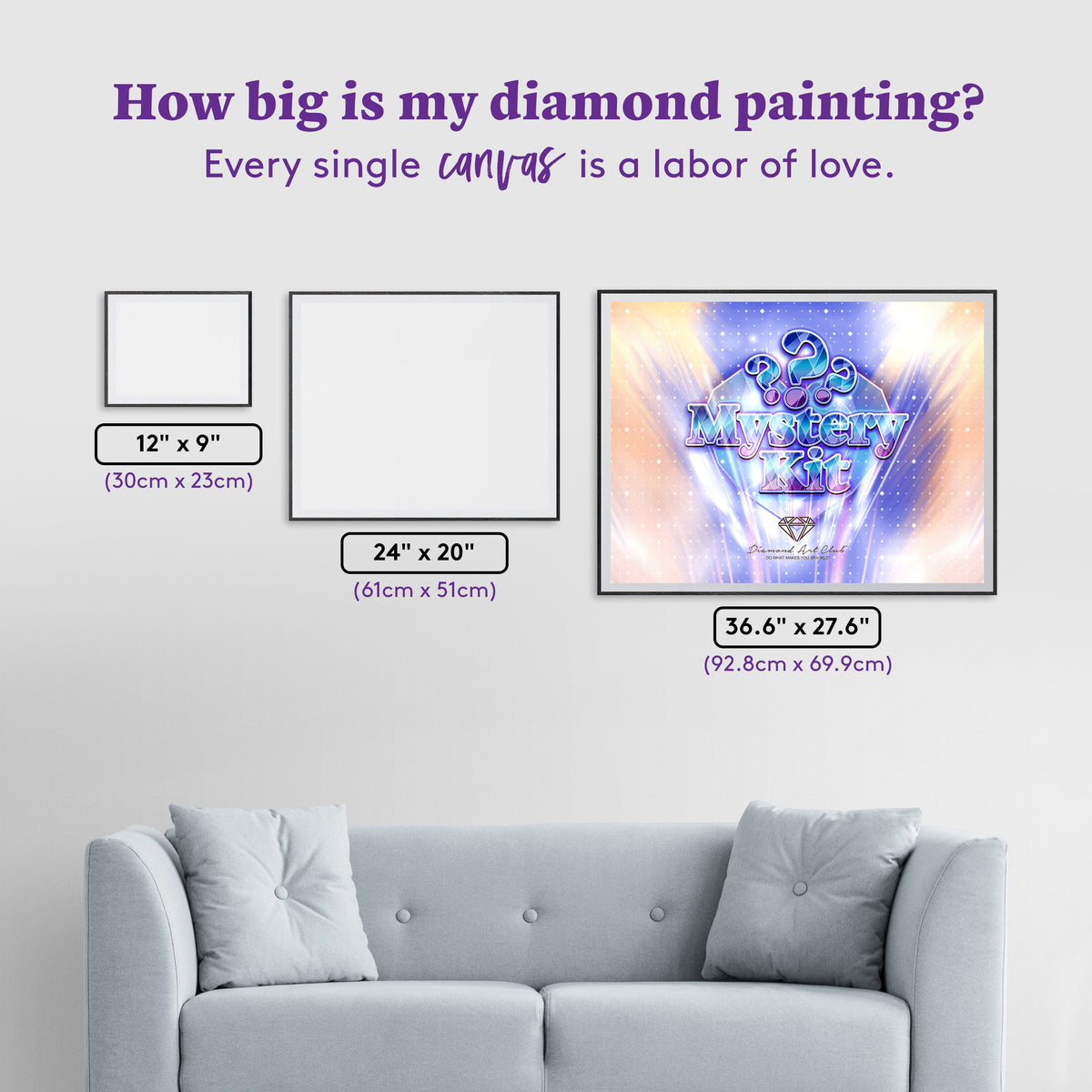 Diamond Painting Mystery Kit #77 - Winter 36.6" x 27.6" (92.8cm x 69.9cm) / Square With 54 Colors Including 2 ABs and 4 Fairy Dust Diamonds / 104,813