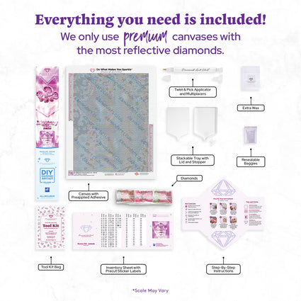 Diamond Painting Mystery Kit #82 - Animals 17" x 22" (42.8cm x 55.8cm) / Square With 40 Colors Including 2 ABs and 2 Fairy Dust Diamonds / 38,528