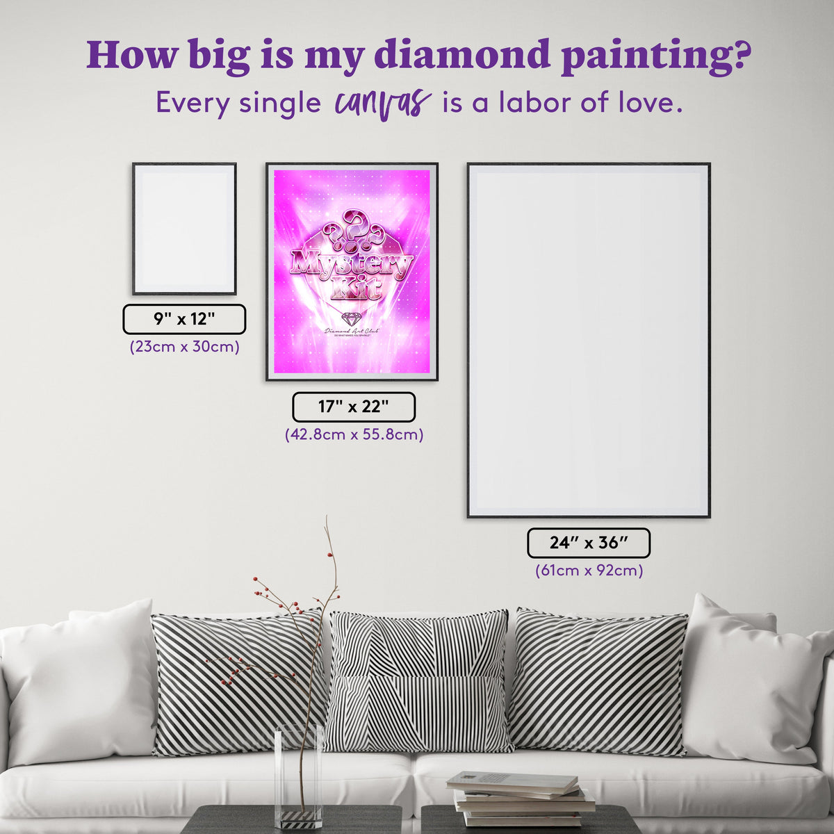 Diamond Painting Mystery Kit #82 - Animals 17" x 22" (42.8cm x 55.8cm) / Square With 40 Colors Including 2 ABs and 2 Fairy Dust Diamonds / 38,528