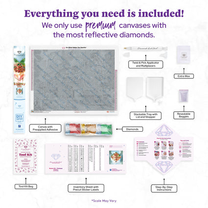 Diamond Painting Mystery Kit #99 - Christmas (Festive) 31.5" x 23.6" (79.9cm x 60cm) / Square with 61 Colors including 1 AB and 4 Fairy Dust Diamonds / 77,361