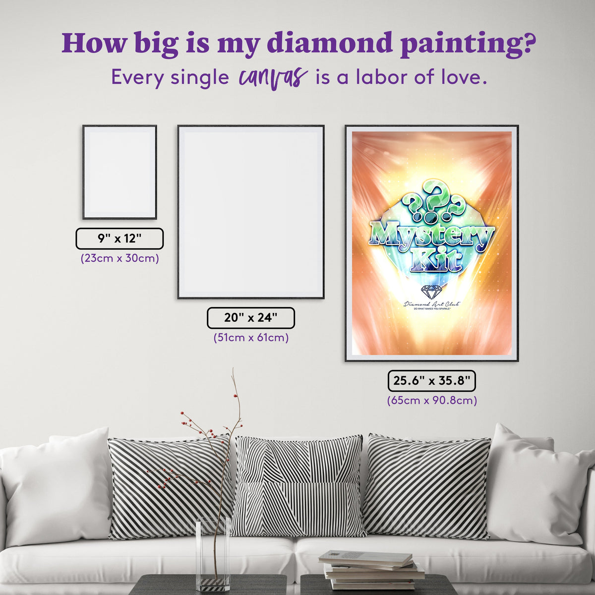 Diamond Painting Mystery Kit - Animals 25.6" x 35.8" (65cm x 90.8cm) / Square with 89 Colors including 4 Fairy Dust Diamonds / 95,265