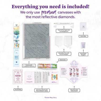 Diamond Painting Mystery Kit - Animals 25.6" x 35.8" (65cm x 90.8cm) / Square with 89 Colors including 4 Fairy Dust Diamonds / 95,265