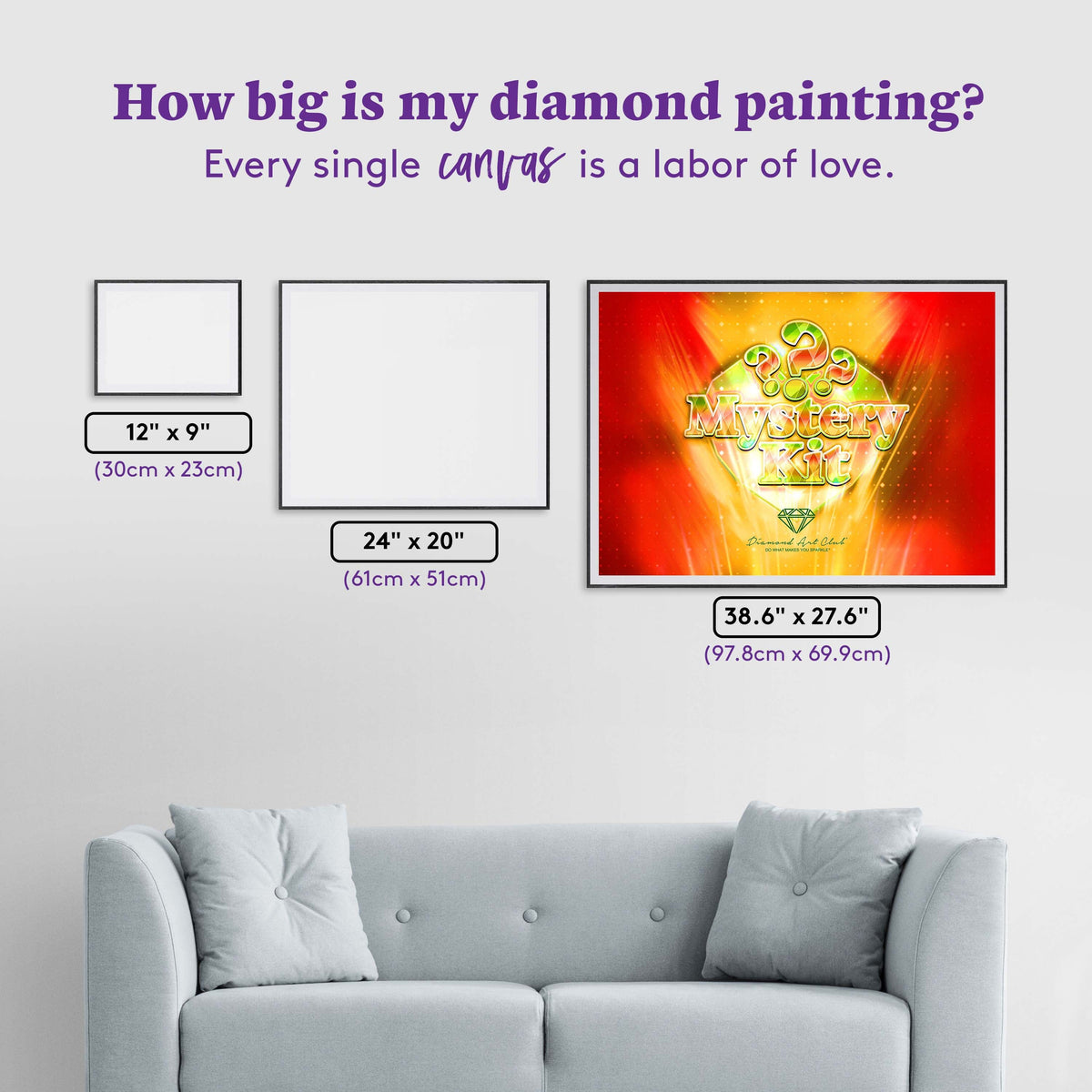 Diamond Painting Mystery Kit - Christmas (Festive) 38.6" x 27.6" (97.8cm x 69.9cm) / Square with 68 Colors including 3 ABs and 3 Fairy Dust Diamonds / 110,433