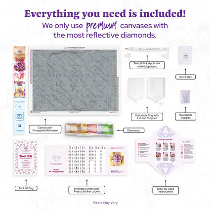 Diamond Painting Mystery Kit - Fantasy (Magic) 37.8" x 27.6" (95.8cm x 69.9cm) / Square with 59 Colors including 1 AB and 1 Electro Diamond and 1 Frosted Diamond and 5 Fairy Dust Diamonds / 108,185