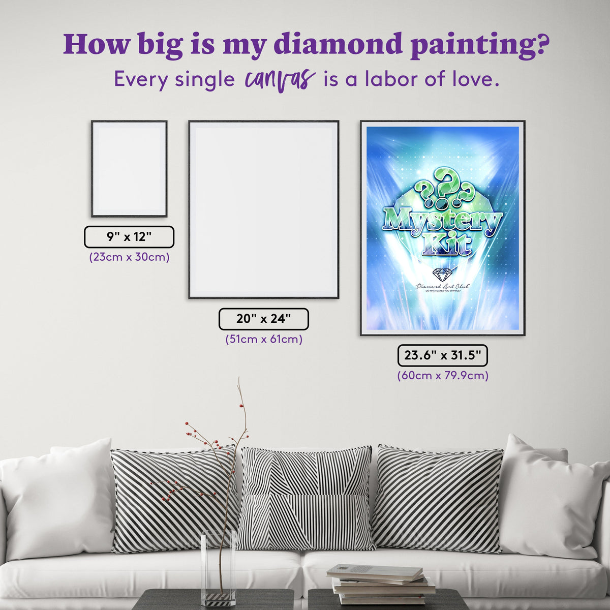 Diamond Painting Mystery Kit - Fantasy (Ocean) 23.6" x 31.5" (60cm x 79.9cm) / Square with 56 Colors including 1 AB and 4 Fairy Dust Diamonds / 77,361