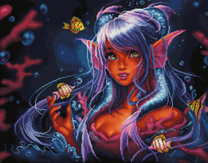 Diamond Painting Mystery Kit - Fantasy (Ocean) 28" x 22" (70.7cm x 55.8cm) / Square with 61 Colors including 2 ABs and 4 Fairy Dust Diamonds / 63,616