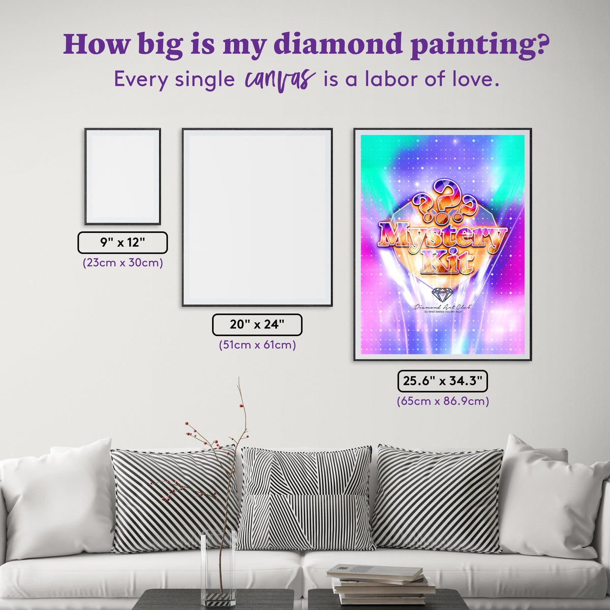 Diamond Painting Mystery Kit - Halloween 25.6" x 34.3" (65cm x 86.9cm) / Square with 65 Colors including 4 ABs and 6 Fairy Dust Diamonds / 91,089