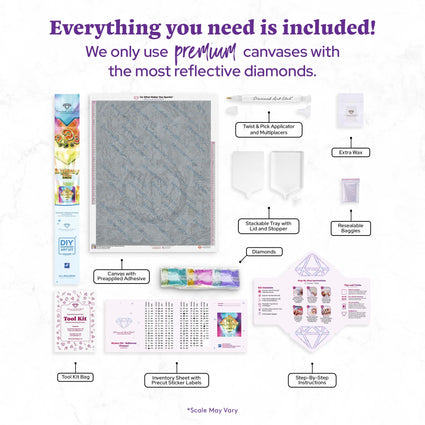 Diamond Painting Mystery Kit - Halloween (Fantasy) 27.6" x 34.7" (69.9cm x 87.9cm) / Square with 97 Colors including 4 ABs and 1 Iridescent Diamond and 1 Fairy Dust Diamond / 99,193