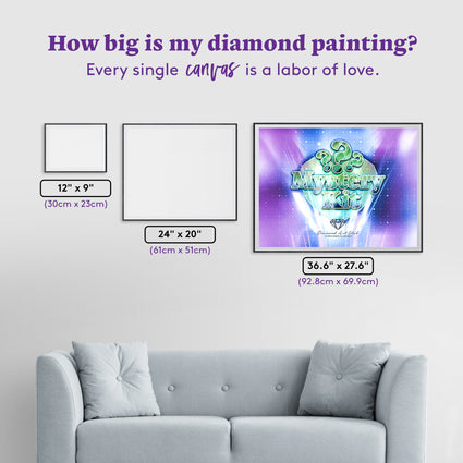 Diamond Painting Mystery Kit - Nature (Fantasy) 36.6" x 27.6" (92.8cm x 69.9cm) / Square with 90 Colors including 3 ABs and 3 Fairy Dust Diamonds / 104,813