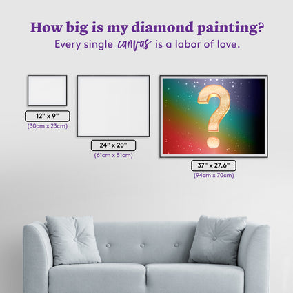 Diamond Painting Mystery Kit - Nostalgic (50s) 37" x 27.6" (94cm x 70cm) / Square with 63 Colors including 2 ABs, 3 Fairy Dust Diamonds, and 1 Iridescent Diamond / 105,937