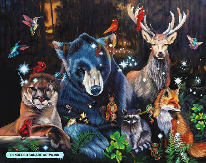 Diamond Painting Mystic Menagerie 32.3" x 25.6" (81.9cm x 65cm) / Square With 91 Colors Including 4 ABs and 3 Fairy Dust Diamonds / 85,869