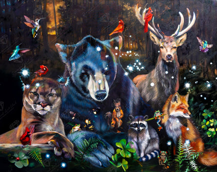 Diamond Painting Mystic Menagerie 32.3" x 25.6" (81.9cm x 65cm) / Square With 91 Colors Including 4 ABs and 3 Fairy Dust Diamonds / 85,869