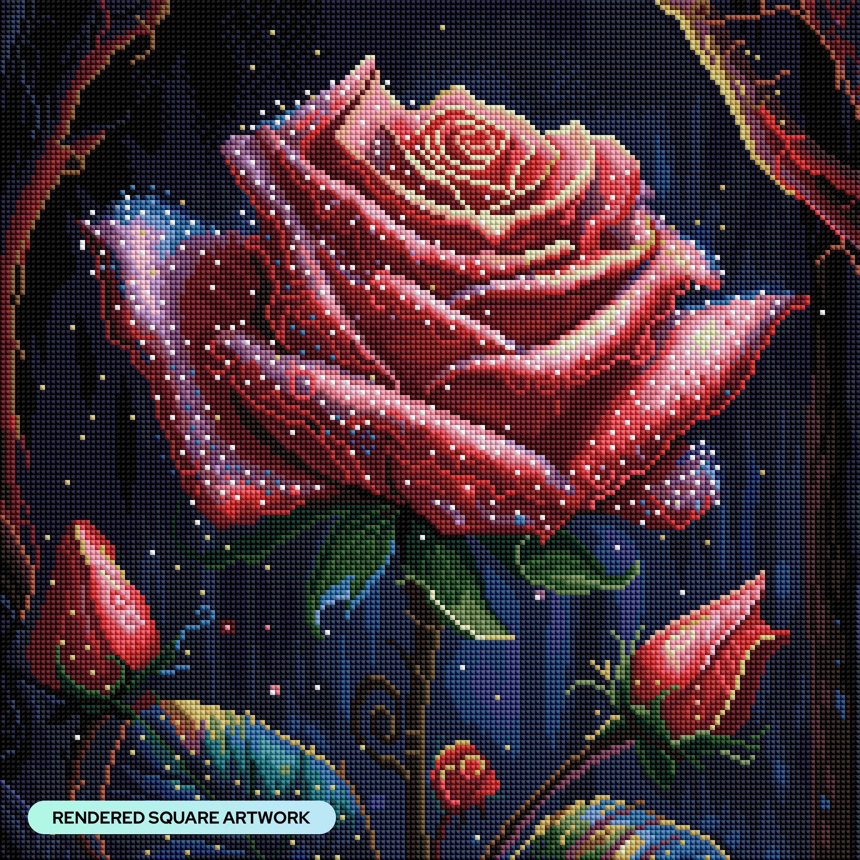 Mystic Rose (Pre-Framed) – Diamond Art Club