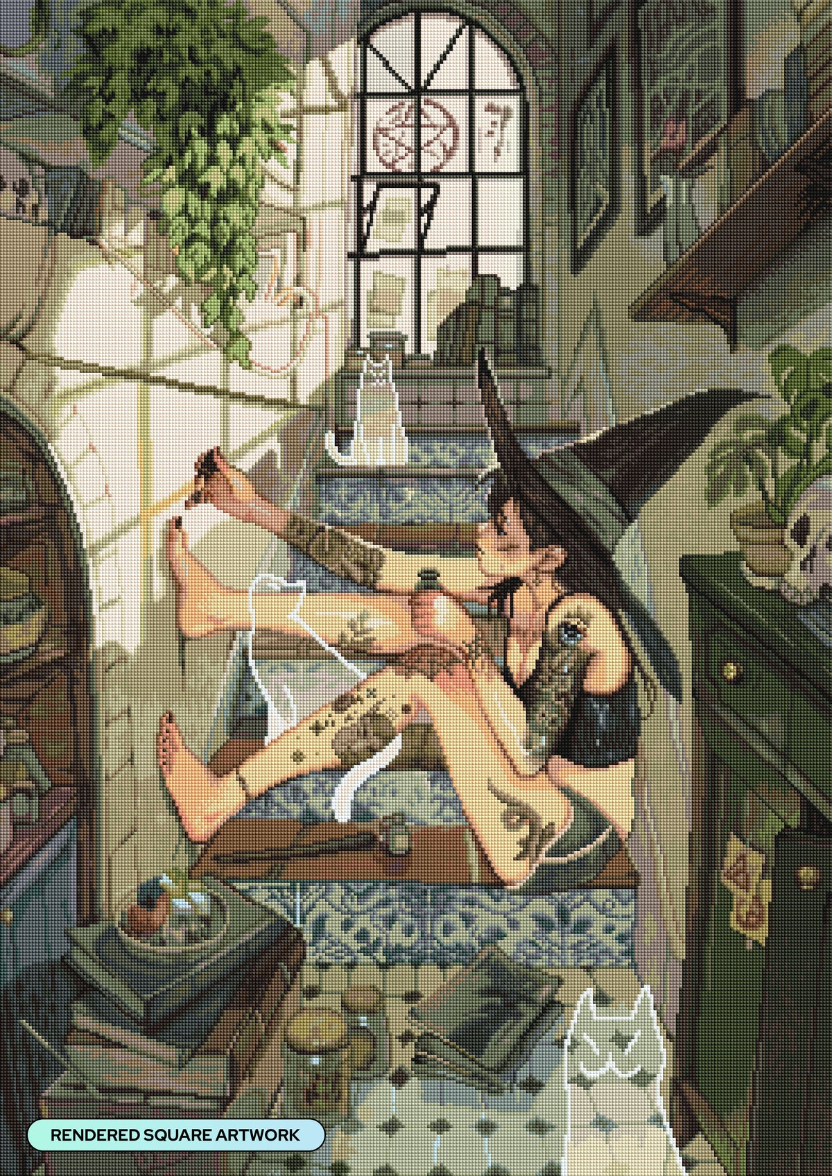 Diamond Painting Nail Polish 25.6" x 36.2" (65cm x 91.8cm) / Square With 62 Colors Including 2 ABs and 2 Fairy Dust Diamonds / 96,309