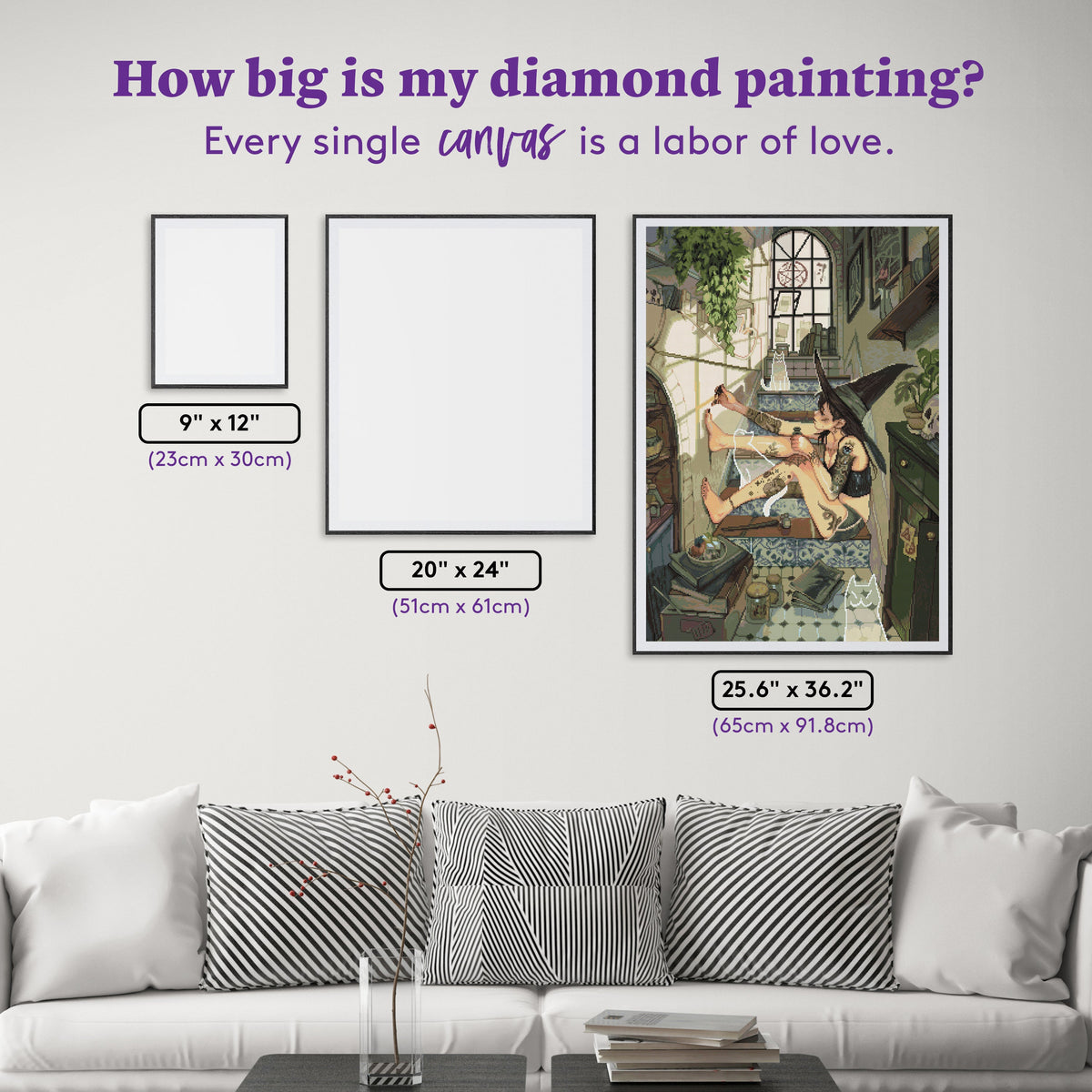 Diamond Painting Nail Polish 25.6" x 36.2" (65cm x 91.8cm) / Square With 62 Colors Including 2 ABs and 2 Fairy Dust Diamonds / 96,309