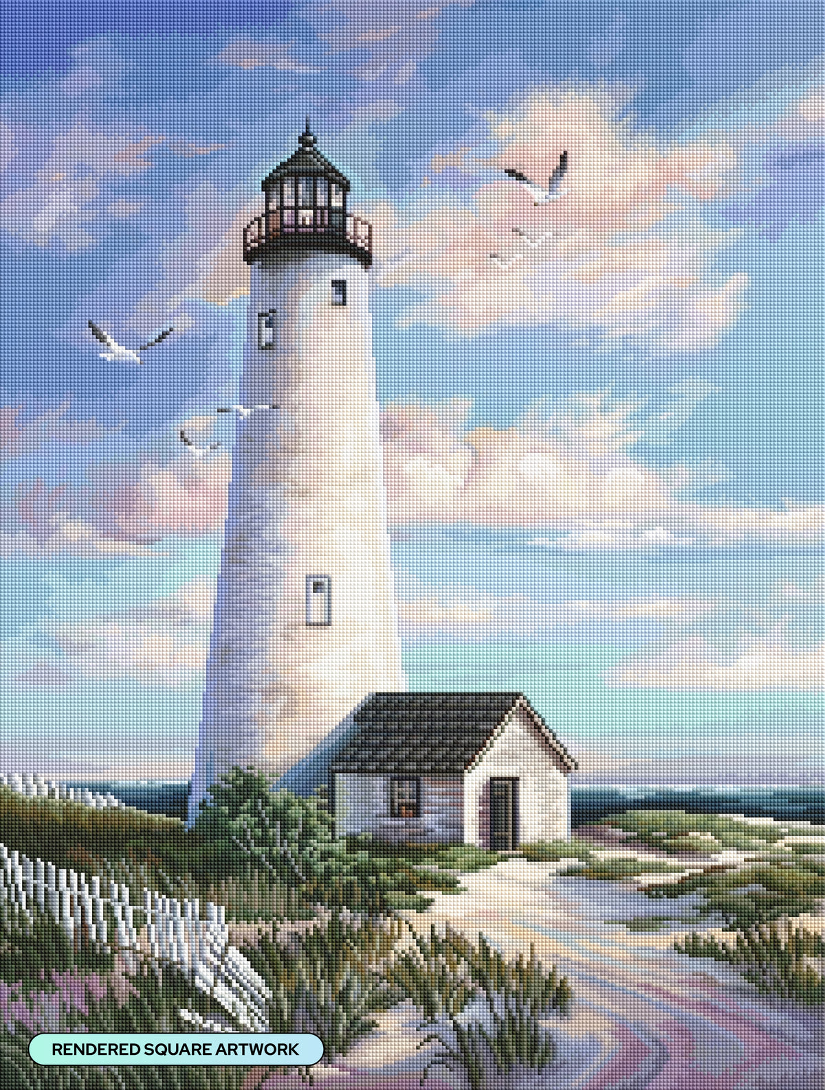 Diamond Painting Nantucket 22" x 29" (55.8cm x 73.7cm) / Square With 55 Colors Including 5 Fairy Dust Diamonds / 66,304