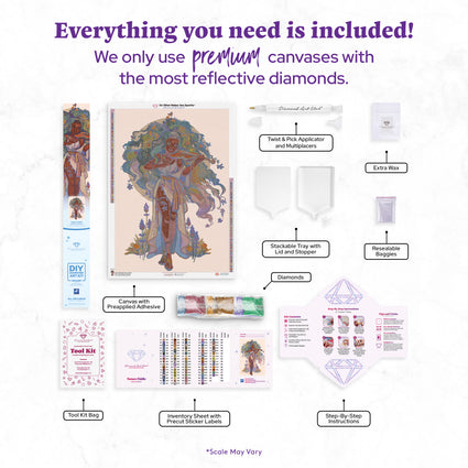 Diamond Painting Nature Fiddle 25.6" x 36.6" (65cm x 92.8cm) / Square with 82 Colors including 4 ABs and 5 Fairy Dust Diamonds / 51,868