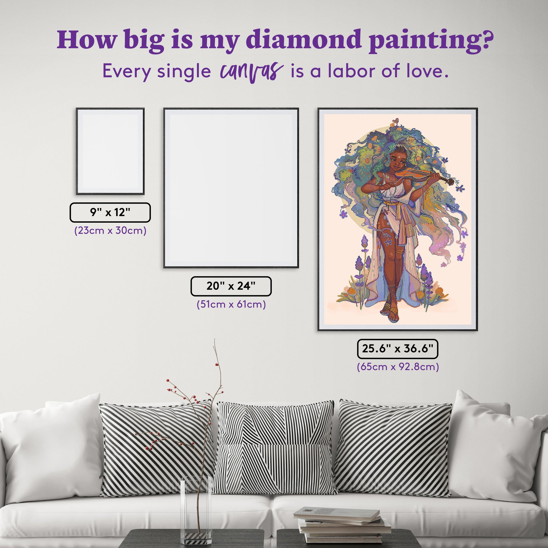 Diamond Painting Nature Fiddle 25.6" x 36.6" (65cm x 92.8cm) / Square with 82 Colors including 4 ABs and 5 Fairy Dust Diamonds / 51,868