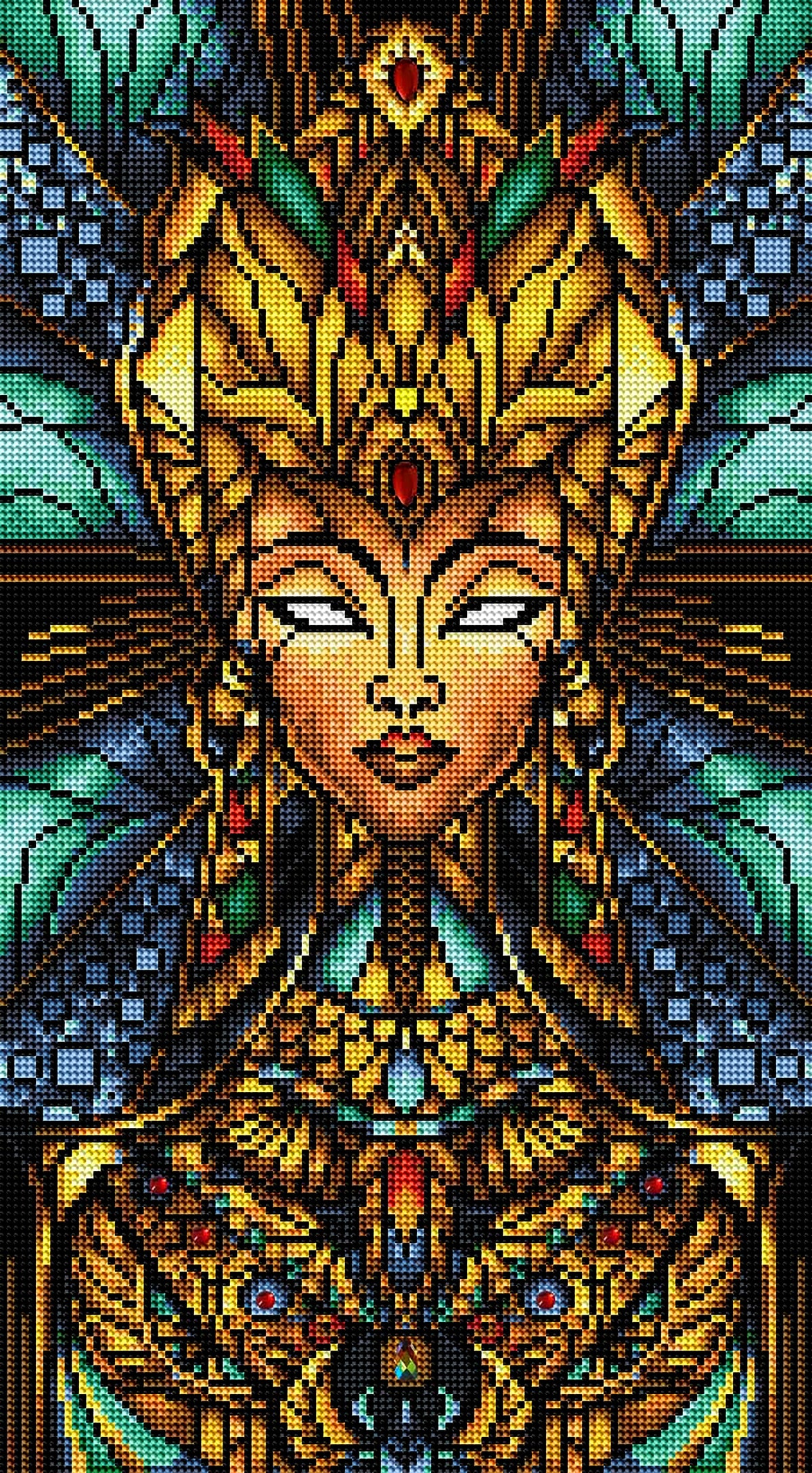 Diamond Painting Nefertiti 12.6" x 22.8" (32cm x 58cm) / Round With 31 Colors including 1 AB and 3 Special Diamonds / 23,097