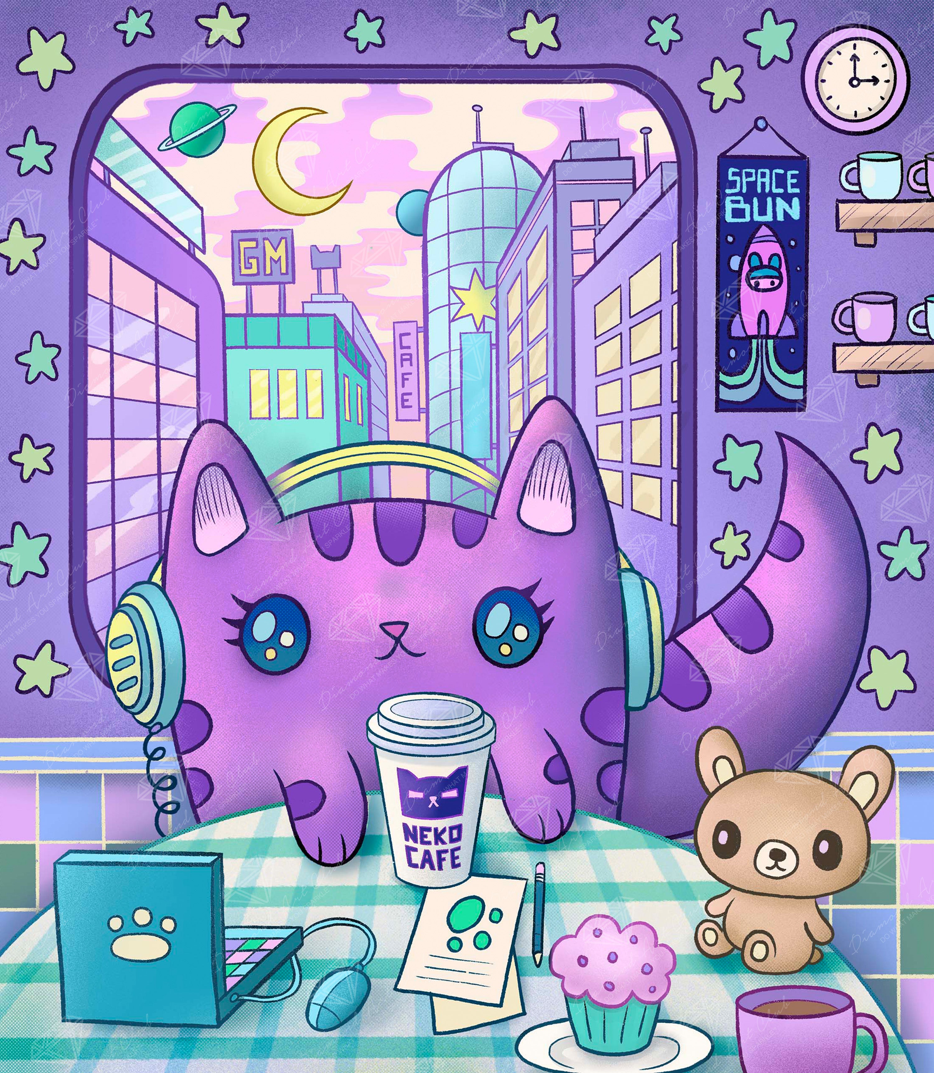 Neko Cafe Diamond Painting Kit – Diamond Art Club