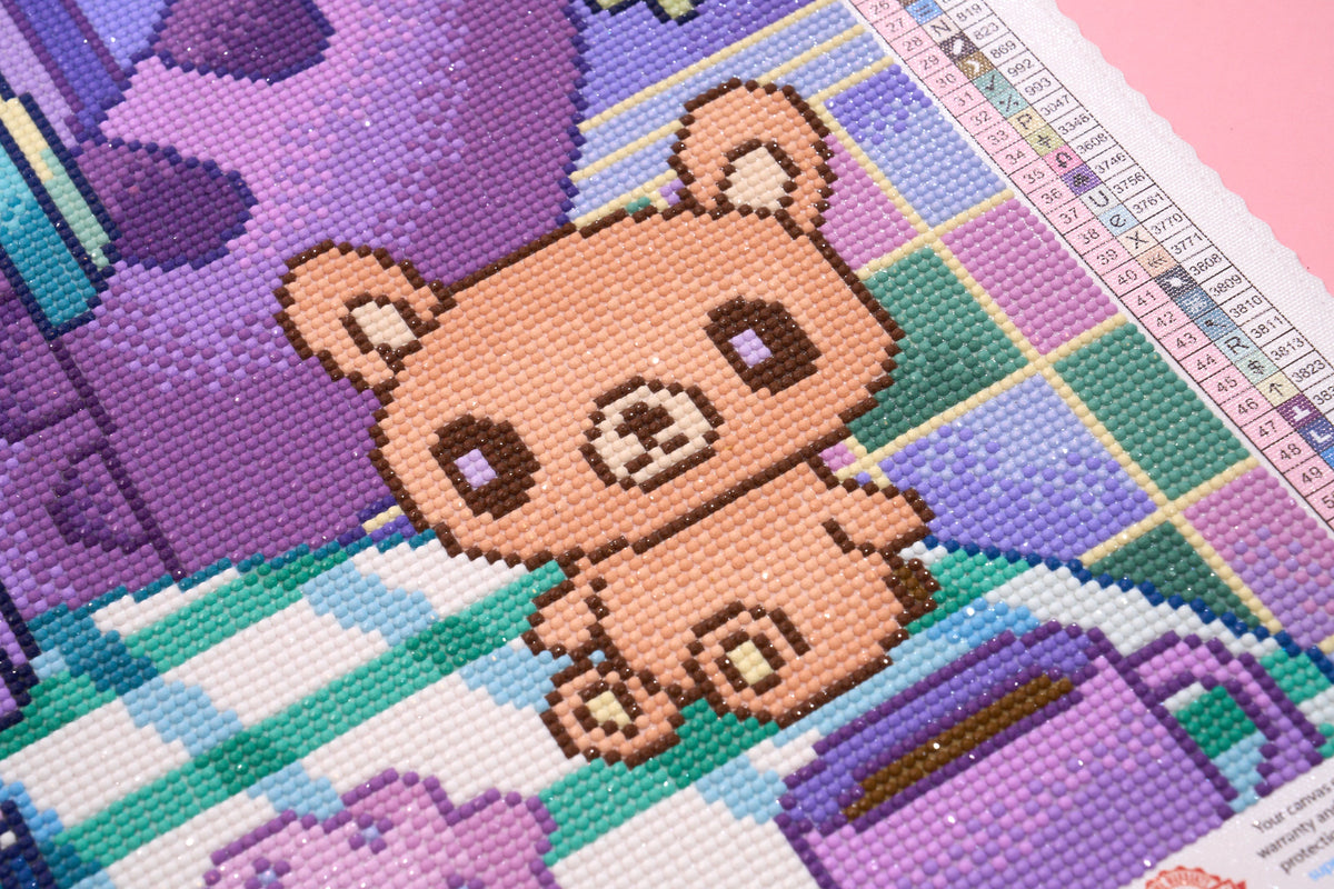 Diamond Painting Neko Cafe 22" x 25" (55.6cm x 63.8cm) / Round with 56 Colors including 2 ABs and 3 Fairy Dust Diamonds / 46,864