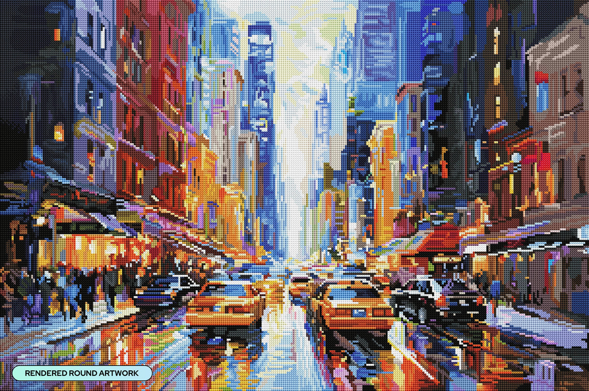 Diamond Painting New York City 33" x 22" (83.7cm x 55.6cm) / Round with 97 Colors including 2 ABs and 3 Fairy Dust Diamonds / 61,408
