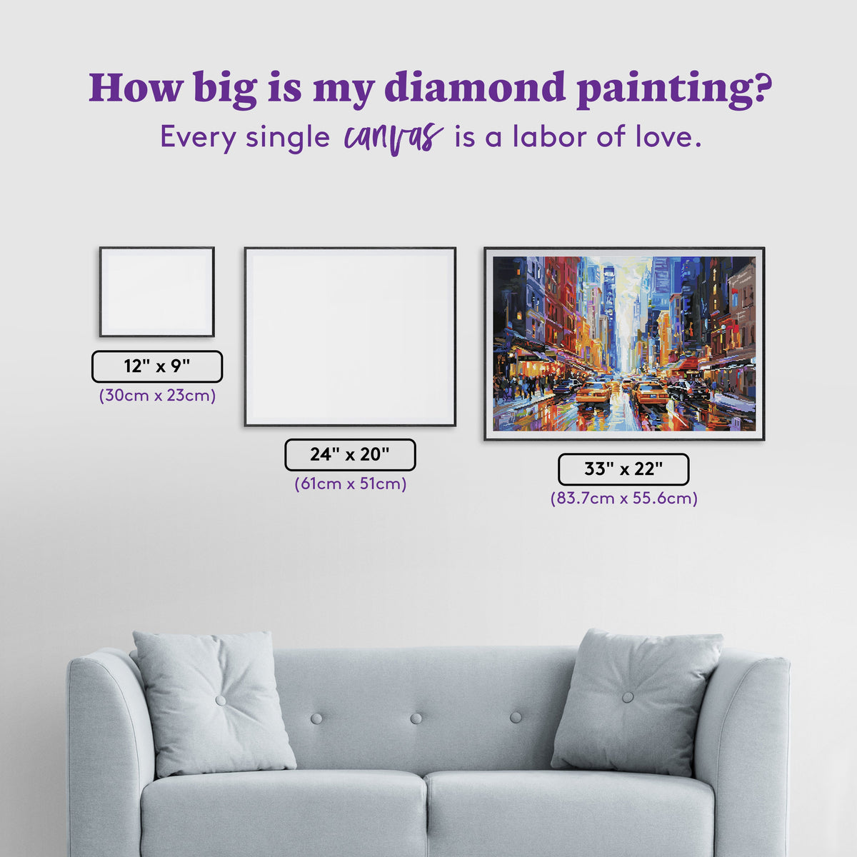 Diamond Painting New York City 33" x 22" (83.7cm x 55.6cm) / Round with 97 Colors including 2 ABs and 3 Fairy Dust Diamonds / 61,408