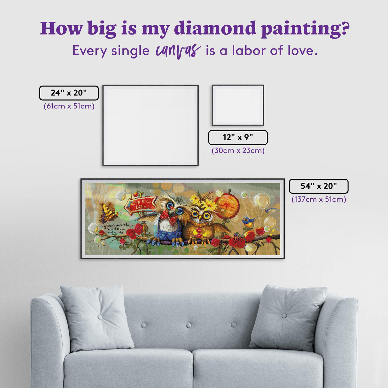 Diamond Painting Next To You 54" x 20" (137cm x 51cm) / Square with 64 Colors including 5 ABs / 109,143
