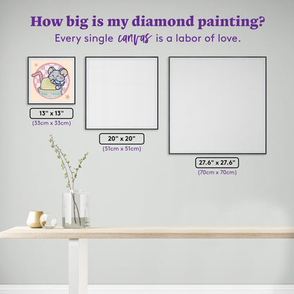 Diamond Painting Nibbles 13" x 13" (33cm x 33cm) / Round With 19 Colors Including 1 AB and 3 Fairy Dust Diamonds / 9,287