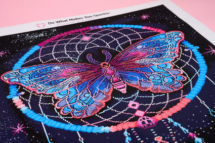 Diamond Painting Night and the Moth Dreamcatcher 22" x 36" (55.8cm x 91.6cm) / Square with 43 Colors including 3 ABs and 2 Fairy Dust Diamonds / 82,432