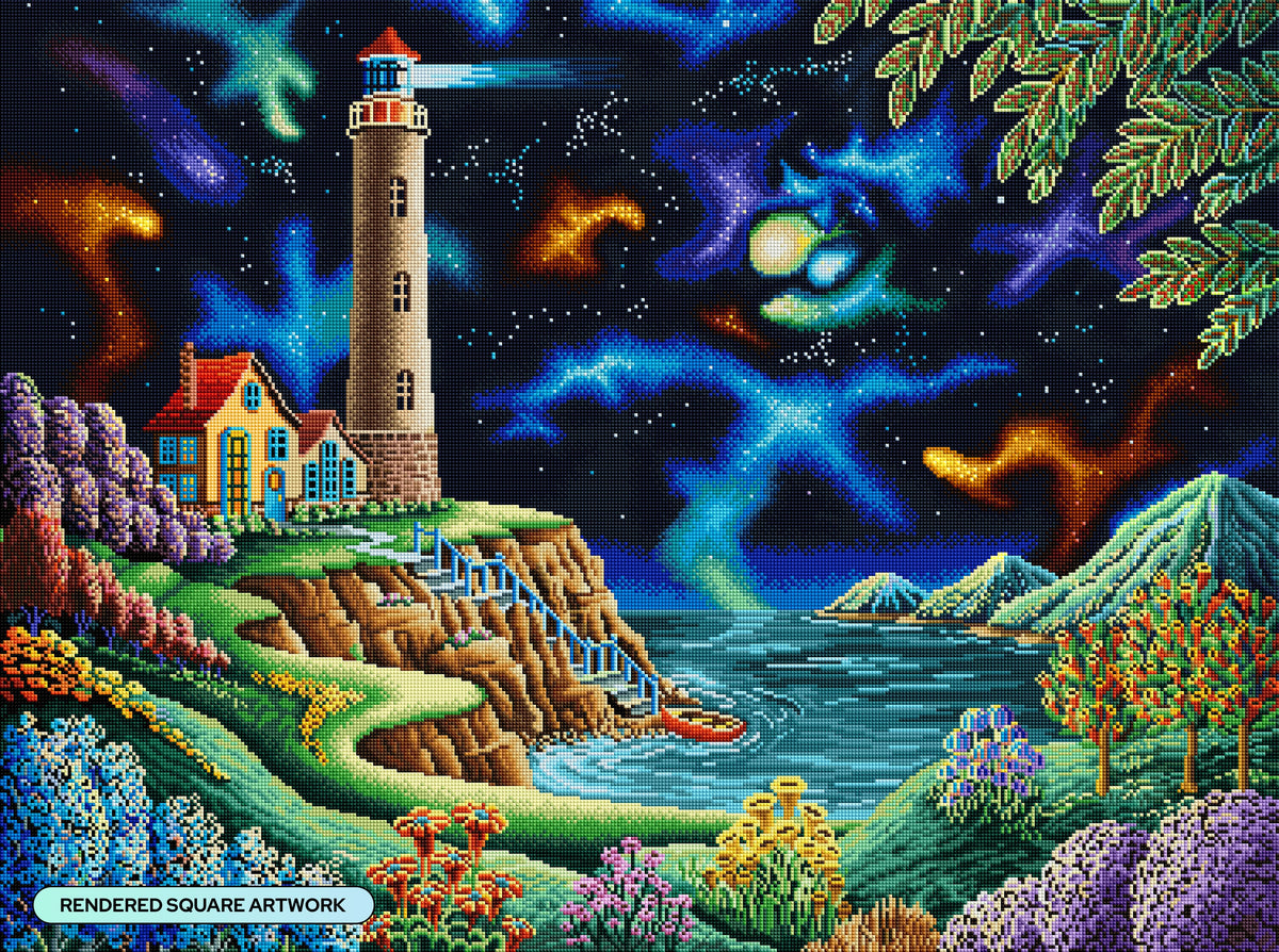 Diamond Painting Night Lights 37" x 27.6" (93.8cm x 69.9cm) / Square with 91 Colors including 3 ABs and 4 Fairy Dust Diamonds / 105,937