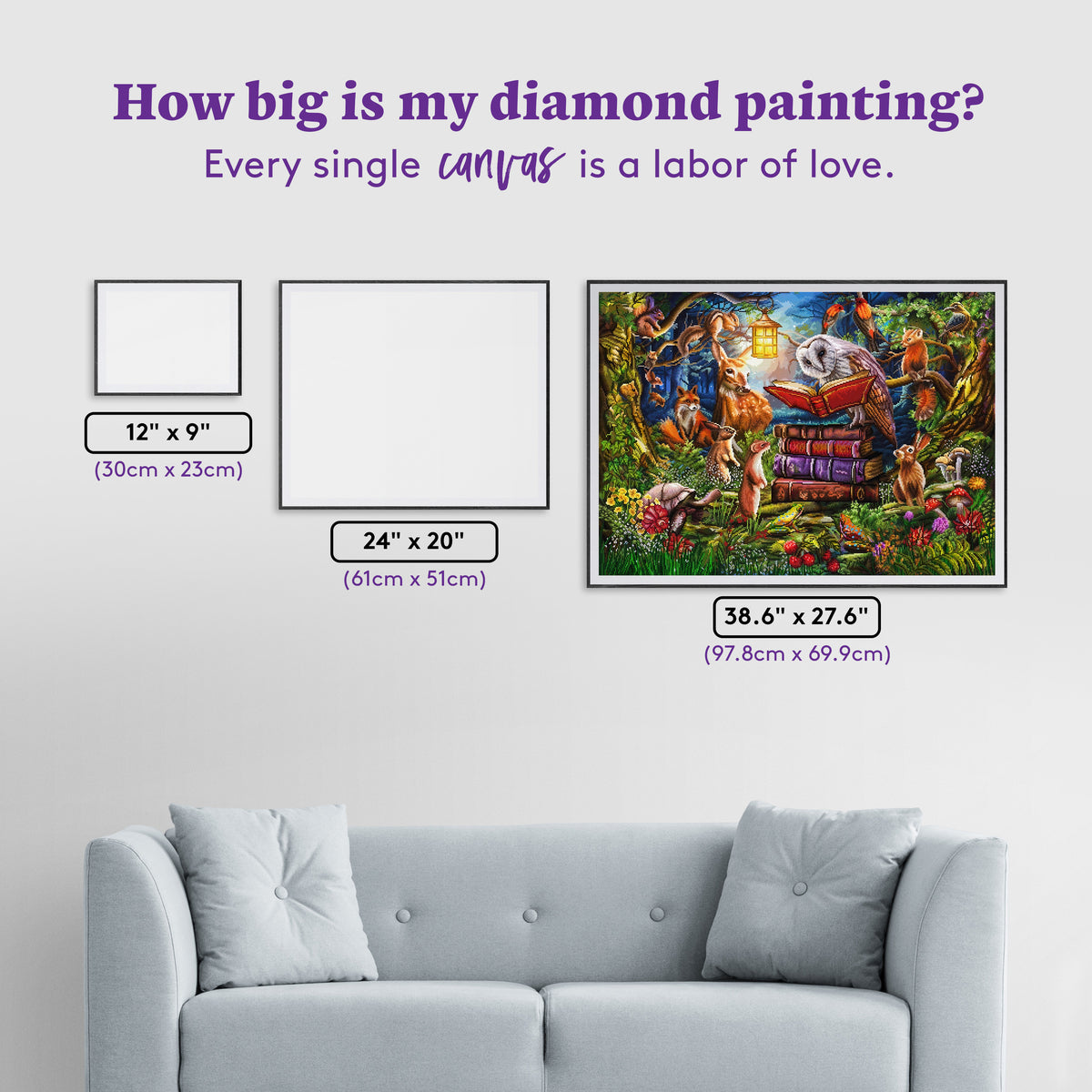 Diamond Painting Night Time Story 38.6" x 27.6" (97.8cm x 69.9cm) / Square with 74 Colors including 2 ABs and 5 Fairy Dust Diamonds / 110,433