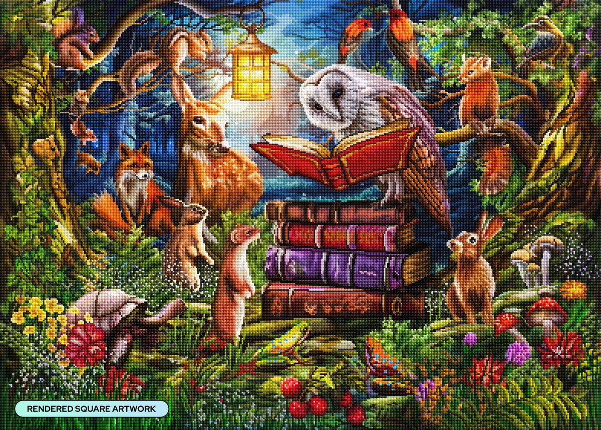 Diamond Painting Night Time Story 38.6" x 27.6" (97.8cm x 69.9cm) / Square with 74 Colors including 2 ABs and 5 Fairy Dust Diamonds / 110,433